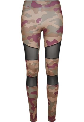 Urban Classics Damen Ladies Tech Mesh Leggings, Redwood camo, XL von Urban Classics