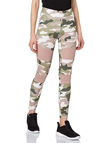 Urban Classics Damen Ladies Tech Mesh Leggings, duskrose camo, 5XL von Urban Classics