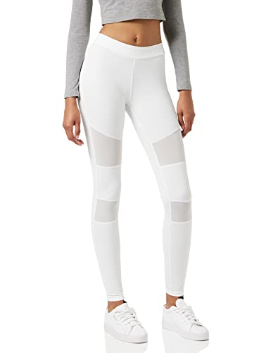 Urban Classics Damen Ladies Tech Mesh Leggings, White, S EU von Urban Classics