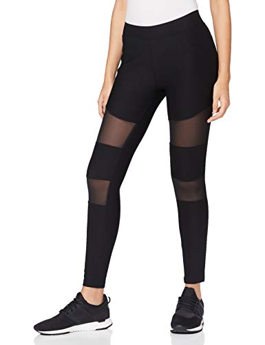 Urban Classics Damen TB4000-Ladies Tech Mesh Rib Leggings, Black, 4XL von Urban Classics