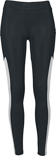 Urban Classics Damen Ladies Tech Mesh Striped Pocket Leggings Leggings,, per pack Mehrfarbig (blk/wht 00050), W26(Herstellergröße: XS) von Urban Classics