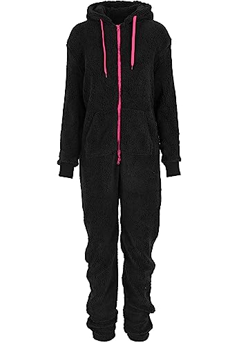 Urban Classics Damen Ladies Teddy Jumpsuits, Mehrfarbig (blk/FUC 23), Medium (Herstellergröße: M/L) von Urban Classics