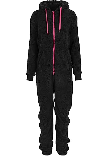 Urban Classics Damen Ladies Teddy Jumpsuits, Mehrfarbig (blk/FUC 23), X-Small (Herstellergröße: XS/S) von Urban Classics