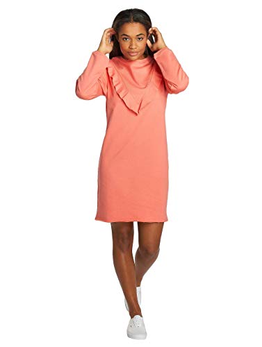 Urban Classics Damen TB1965-Ladies Terry Volant Dress Partykleid, Rosa (Coral 00092), Medium (Herstellergröße: M) von Urban Classics