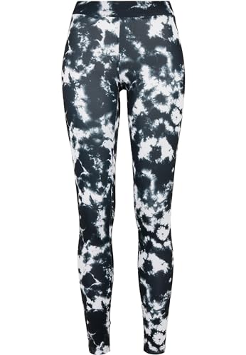 Urban Classics Damen TB4016-Ladies Tie Dye Leggings, Black/White, 5XL von Urban Classics