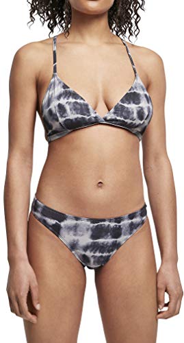 Urban Classics Damen TB4385-Ladies Tie Dye Triangle Back Bikini, Black/White, L von Urban Classics