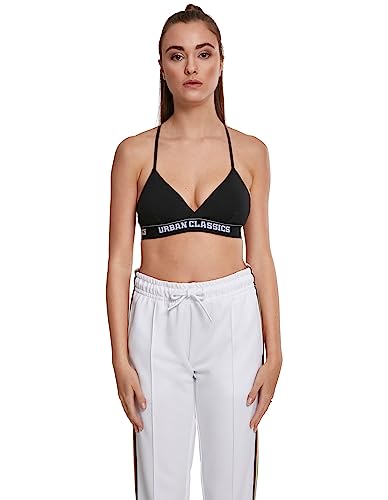 Urban Classics Damen Ladies Triangle Logo Bra Bügelloser BH, Schwarz (Black 00007), XS (A Körbchen) von Urban Classics