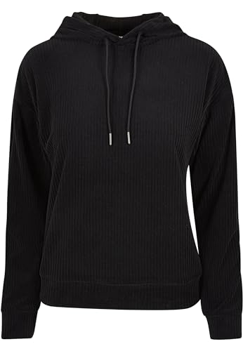 Urban Classics Damen TB5465-Ladies Velvet Rib Hoody Kapuzenpullover, Black, 3XL von Urban Classics