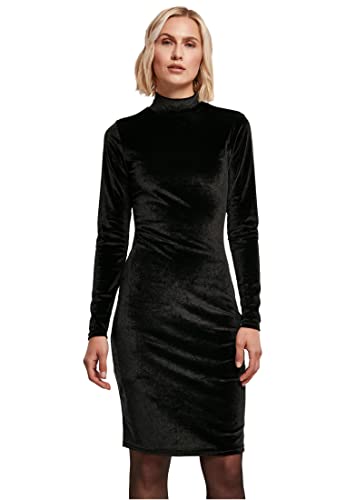 Urban Classics Damen Ladies Velvet Turtle Neck Dress Kleid, Black, 3XL von Urban Classics