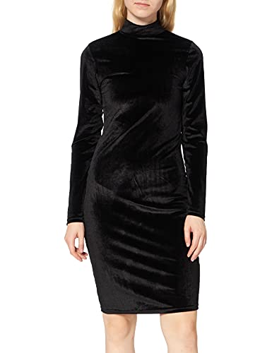 Urban Classics Damen TB4550-Ladies Velvet Turtle Neck Dress Kleid, Black, L von Urban Classics