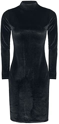 Urban Classics Damen TB4550-Ladies Velvet Turtle Neck Dress Kleid, Black, XXL von Urban Classics