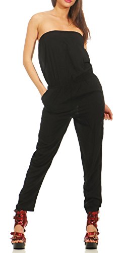 Urban Classics Damen Ladies Viscose Bandeau Jumpsuit, Schwarz (Black 00007), Small von Urban Classics