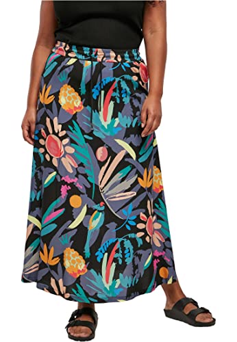 Urban Classics Damen Ladies Viscose Midi Skirt Rock, blackfruity, XS von Urban Classics