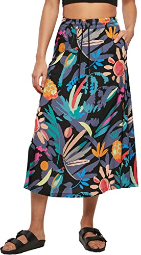 Urban Classics Damen Ladies Viscose Midi Skirt Rock, blackfruity, XXL von Urban Classics