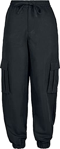 Urban Classics Damen Ladies Viscose Twill Cargo Pants Klassische Hose, Black, 5XL von Urban Classics