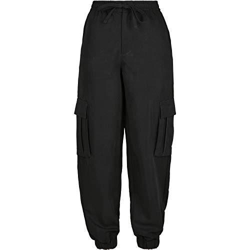 Urban Classics Damen Ladies Viscose Twill Cargo Pants Klassische Hose, Black, XXL von Urban Classics