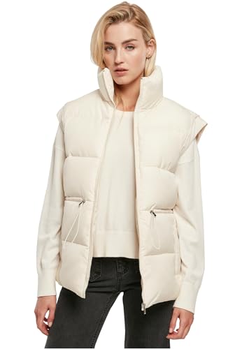 Urban Classics Damen Weste Ladies Waisted Puffer Vest whitesand XL von Urban Classics