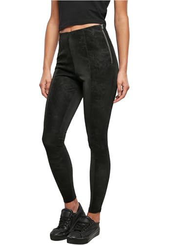 Urban Classics Ladies Washed Faux Leather Pants Black 4XL von Urban Classics