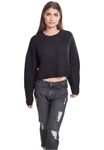 Urban Classics Damen Ladies Wide Oversize Sweater Sweatshirt,, per pack Schwarz (black 00007), X-Small (Herstellergröße: XS) von Urban Classics