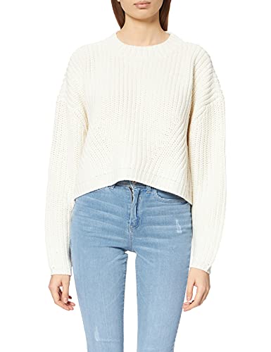 Urban Classics Damen Ladies Wide Oversize Sweater, Whitesand, S EU von Urban Classics