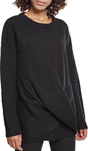 Urban Classics Damen TB2360-Ladies Wrapped Sweater Sweatshirt, Schwarz (Black 00007), X-Large von Urban Classics