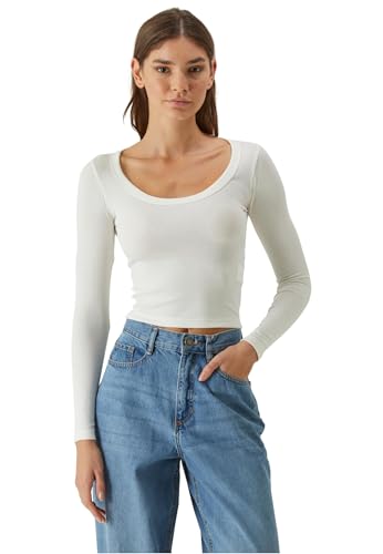 Urban Classics Damen Langarmshirt Ladies Organic Rib Jersey Wide Neck Longsleeve, Langarmshirt aus Bio-Rippjersey mit weitem Halsausschnitt, Größen XS-5XL von Urban Classics