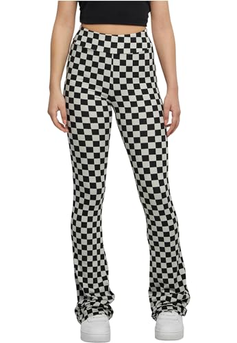 Urban Classics Damen TB6060-Ladies Checked Boot Cut Leggings Hose, Black/lightasphalt, XXL von Urban Classics