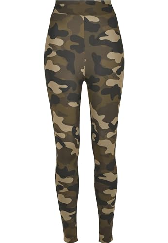 Urban Classics Damen Leggings Ladies High Waist Tech Klassische Hose, Wood camo, 5XL von Urban Classics