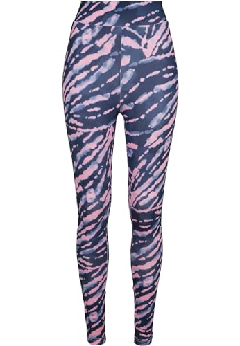 Urban Classics Damen TB3443-Ladies High Waist Tie Dye Leggings Klassische Hose, darkshadow/pink, S von Urban Classics