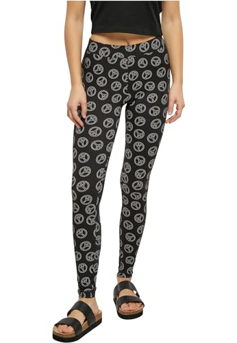 Urban Classics Damen Leggings Ladies Soft AOP Leggings blackpeace XL von Urban Classics