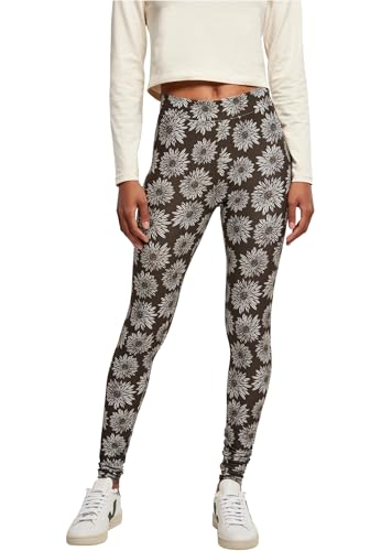 Urban Classics Damen Leggings Ladies Soft AOP Leggings browncamomile 4XL von Urban Classics