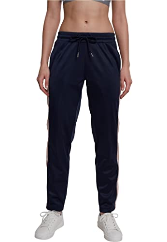 Urban Classics Damen Relaxed Sporthose Ladies Button Up Track Pants TB1995, Gr. 34 (Herstellergröße: XS), Blau (Navy/Lightrose/White 01331) von Urban Classics