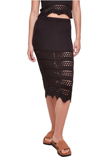 Urban Classics Damen TB5496-Ladies 3/4 Crochet Knit Skirt Rock, Black, S von Urban Classics