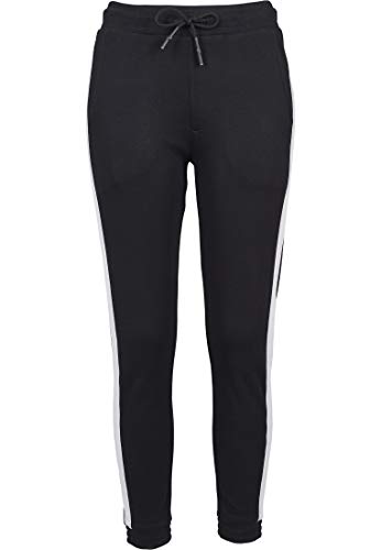 Urban s Damen Ladies Interlock Joggpants Sport Loose Fit Sporthose, Schwarz (Black/White 00826), 34 (Herstellungsgröße: XS) von Urban Classics