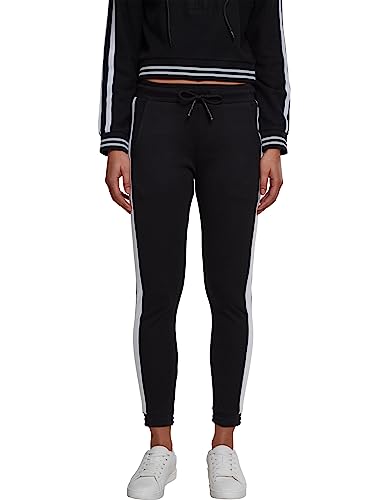 Urban s Damen Ladies Interlock Joggpants Sport Loose Fit Sporthose, Schwarz (Black/White 00826), 34 (Herstellungsgröße: XS) von Urban Classics