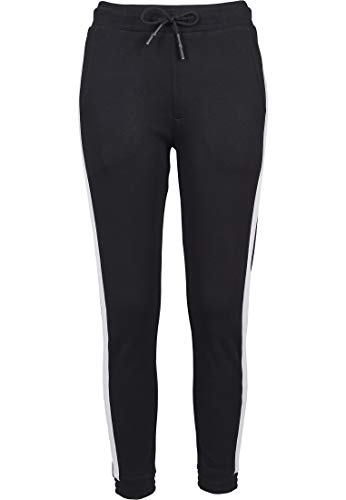 Urban Classics Damen Ladies Interlock Joggpants Sporthose, Schwarz (Black/White 00826), 38 (Herstellergröße: M) von Urban Classics