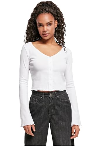 Urban Classics Damen Strickjacke Ladies Cropped Rib Cardigan White 3XL von Urban Classics
