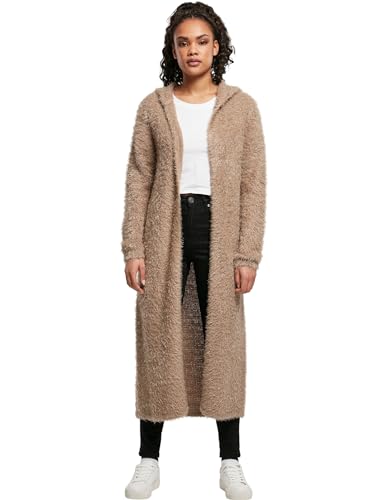 Urban Classics Damen Strickjacke Ladies Hooded Feather Cardigan softtaupe XXL von Urban Classics