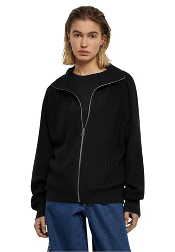 Urban Classics Damen Strickjacke Ladies Knitted Zip Cardigan Black 3XL von Urban Classics