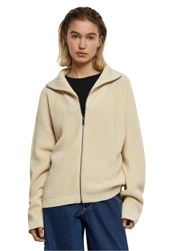 Urban Classics Damen Strickjacke Ladies Knitted Zip Cardigan Sand XL von Urban Classics