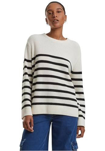 Urban Classics Damen Sweater Ladies Rib Striped Sweater, lässiger Strickpullover für Frauen, gestreift, Loose Fit von Urban Classics