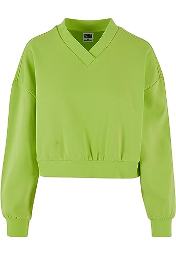Urban Classics Damen Sweatshirt Ladies Cropped V-Neck frozenyellow XXL von Urban Classics