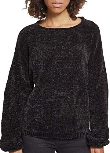 Urban Classics Damen Dames Oversize Chenille Sweater Sweatshirt, Schwarz (Black 00007), M EU von Urban Classics