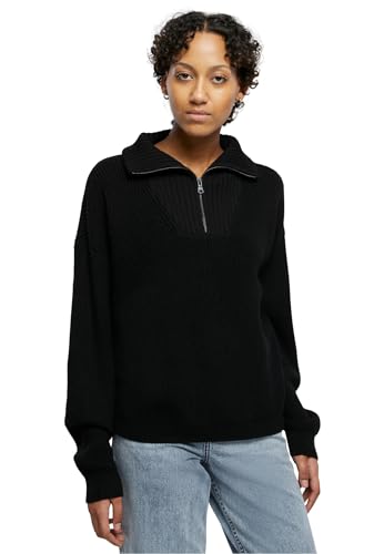 Urban Classics Damen TB6080-Ladies Oversized Knit Troyer Sweatshirt, Black, XXL von Urban Classics