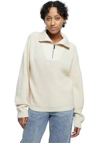 Urban Classics Damen TB6080-Ladies Oversized Knit Troyer Sweatshirt, Sand, 3XL von Urban Classics