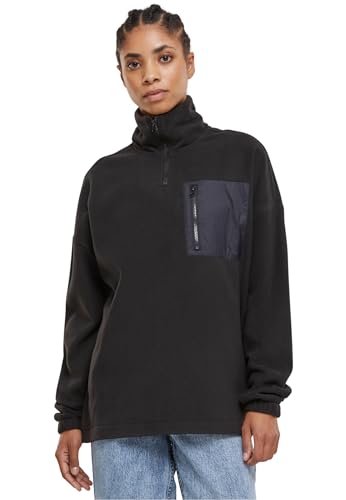 Urban Classics Damen TB6086-Ladies Polar Fleece Troyer Sweatshirt, Black, 5XL von Urban Classics