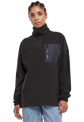 Urban Classics Damen Sweatshirt Ladies Polar Fleece Troyer Black S von Urban Classics