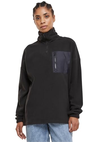 Urban Classics Damen TB6086-Ladies Polar Fleece Troyer Sweatshirt, Black, S Urban Classics Damen TB6086-Ladies Polar Fleece Troyer Sweatshirt, Black, S von Urban Classics