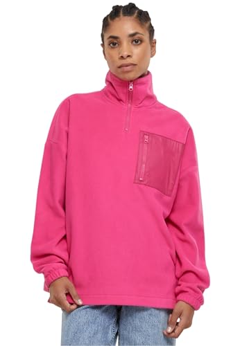 Urban Classics Damen Sweatshirt Ladies Polar Fleece Troyer hibiskuspink XS von Urban Classics