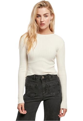Urban Classics Damen Sweatshirt Ladies Short Rib Knit Twisted Back Sweater whitesand XS von Urban Classics